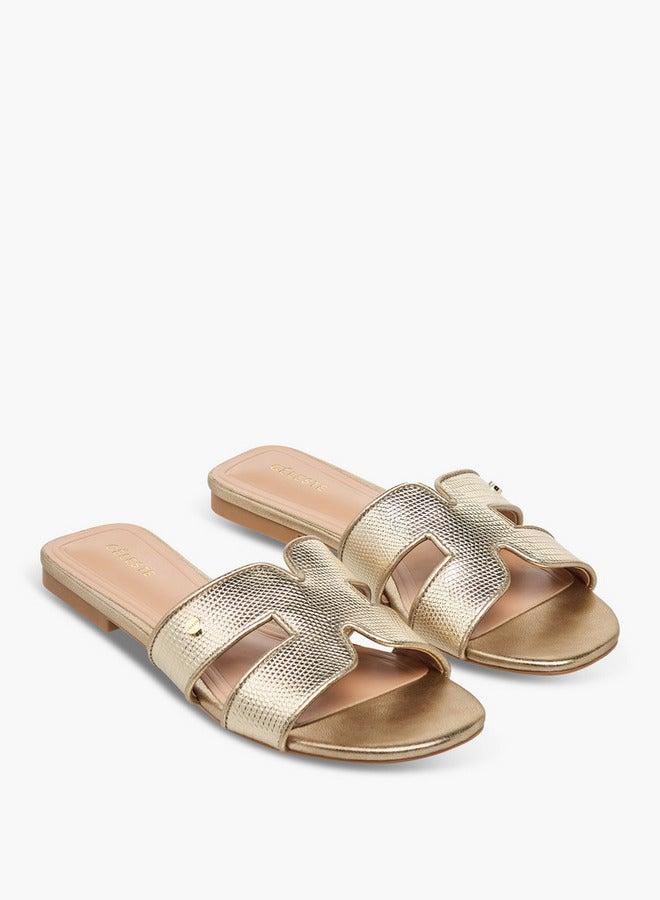 سيليست صنادل نسائية مسطحة سهلة الارتداء بنقوش - Image 3