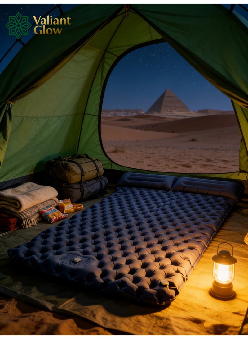 وسادة النوم للتخييم مزدوجة مع وسادة ومضخة قدم مدمجة | وسادة التخييم المحمولة فائقة الخفيفة للتخييم في الهواء الطلق ورحلات المشي والتخييم الخيمة في الإمارات العربية المتحدة والمملكة العربية السعودية - view 4