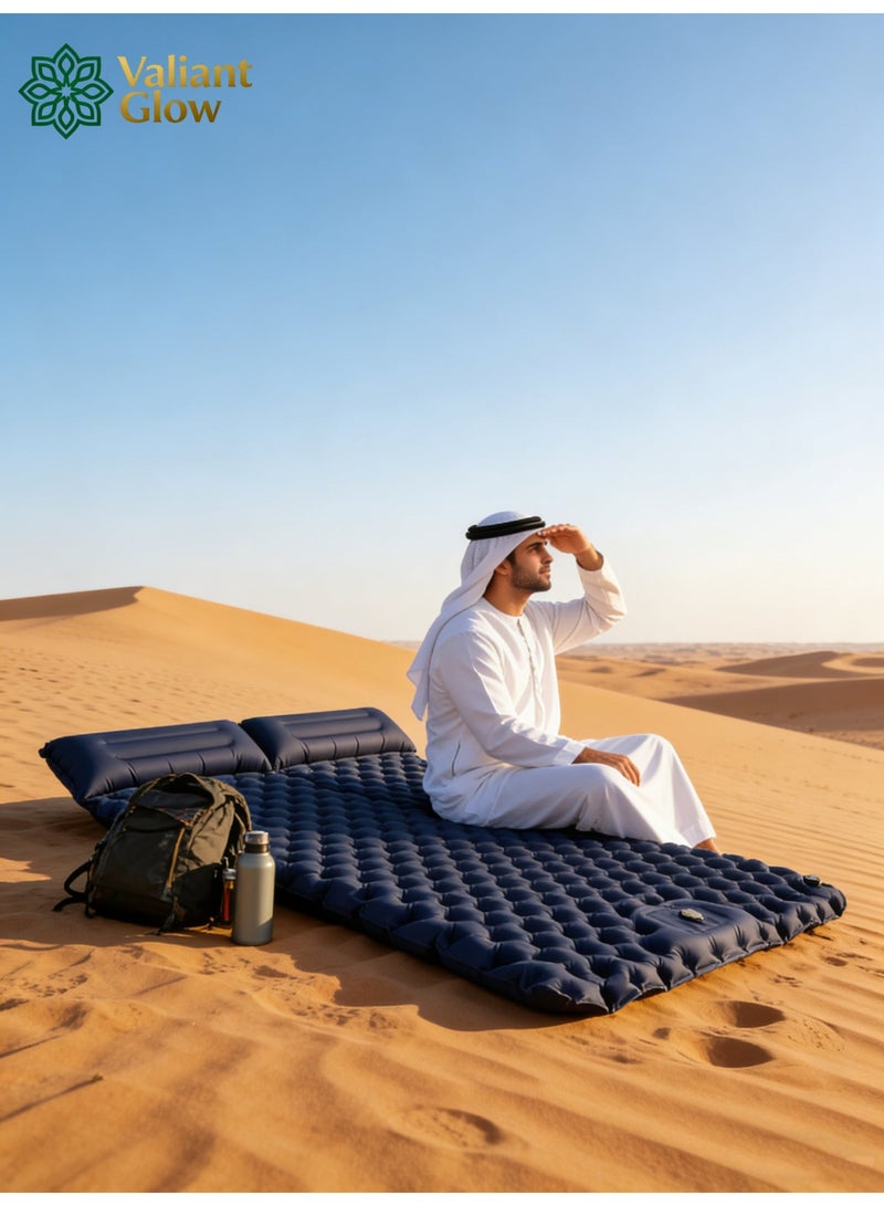 وسادة النوم للتخييم مزدوجة مع وسادة ومضخة قدم مدمجة | وسادة التخييم المحمولة فائقة الخفيفة للتخييم في الهواء الطلق ورحلات المشي والتخييم الخيمة في الإمارات العربية المتحدة والمملكة العربية السعودية - view 5