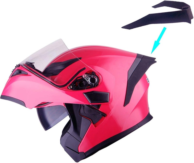 1Storm Motorcycle Modular Full Face Helmet with Dual Visor and Inner Sun Shield - Glossy Pink - Image 1