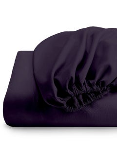 Rest Fitted Bedsheet 120X200+25Cm Breathable Plush Violet Fabric With Deep Pockets Machine Washable For Optimal Protection  - Image 1