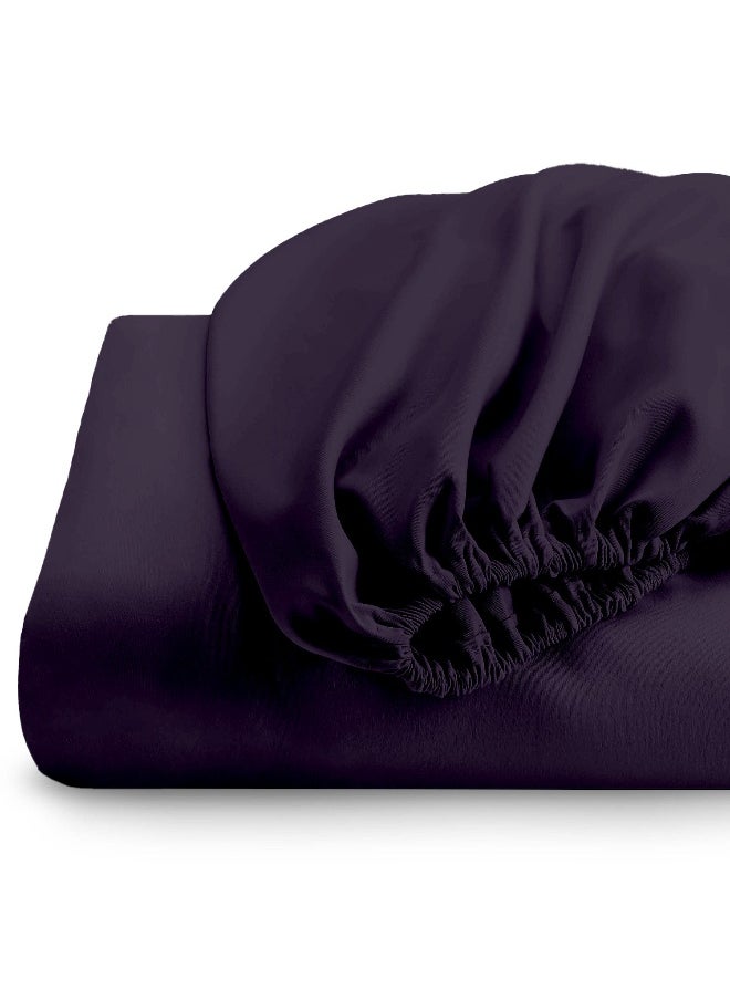 Rest - Fitted Bedsheet 120X200+25Cm Breathable Plush Violet Fabric With Deep Pockets Machine Washable For Optimal Protection - Image 1