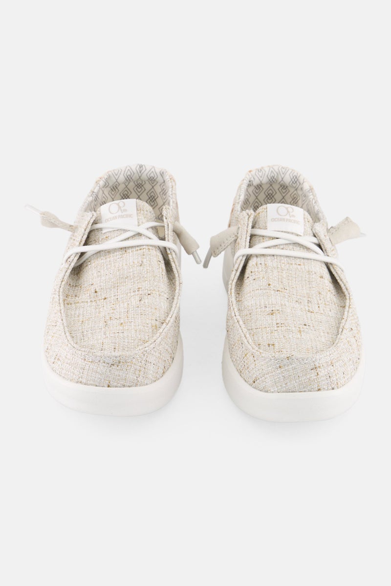 Ocean Pacific أحذية كاجوال نسائية مزودة بأربطة، بيج - Image 4