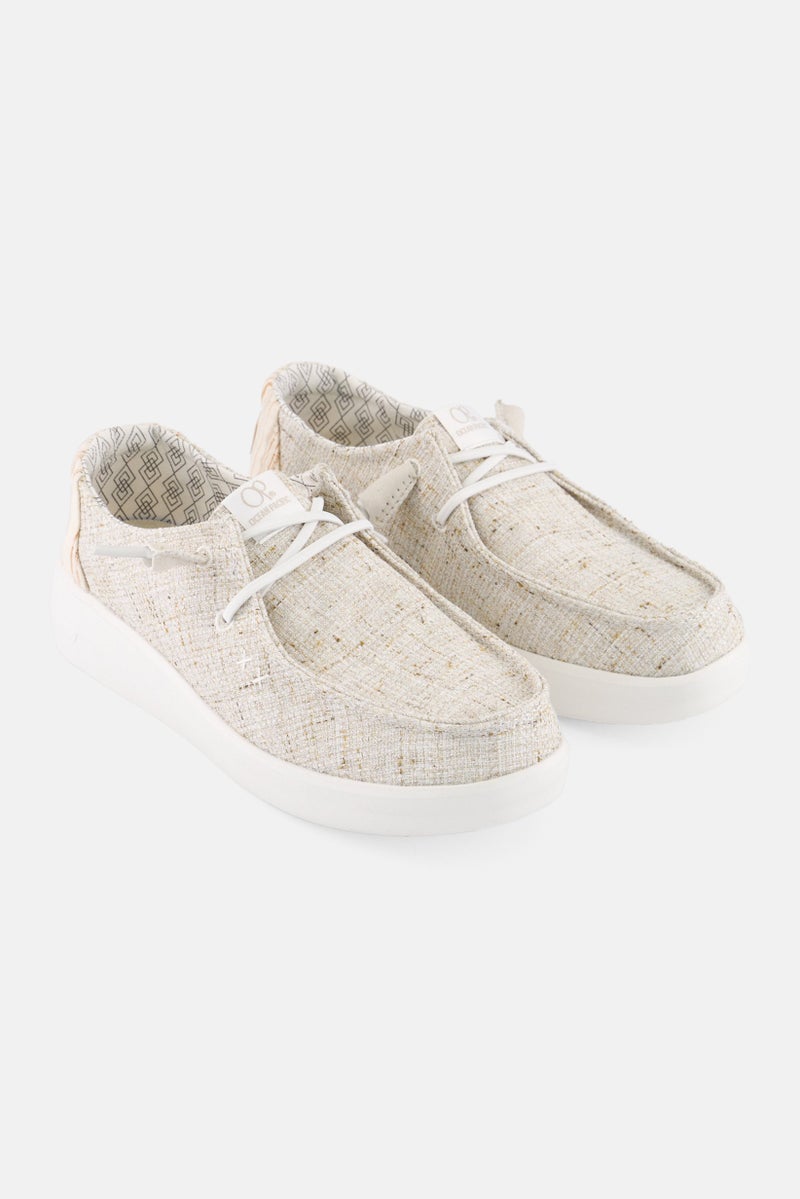 Ocean Pacific أحذية كاجوال نسائية مزودة بأربطة، بيج - Image 1