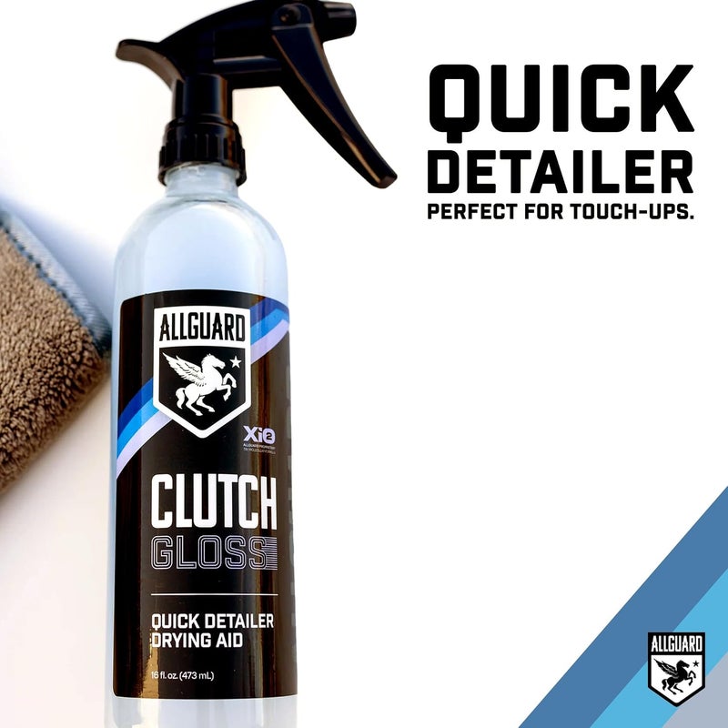 AllGuard Clutch GLOSS - Quick Detailer Formulated with XiO2™ Enhances Ceramic Protection While Cleaning - Drying Aid Reduces Water Spots & Boosts Gloss - Works Great as a Clay Bar Lubricant - Image 1