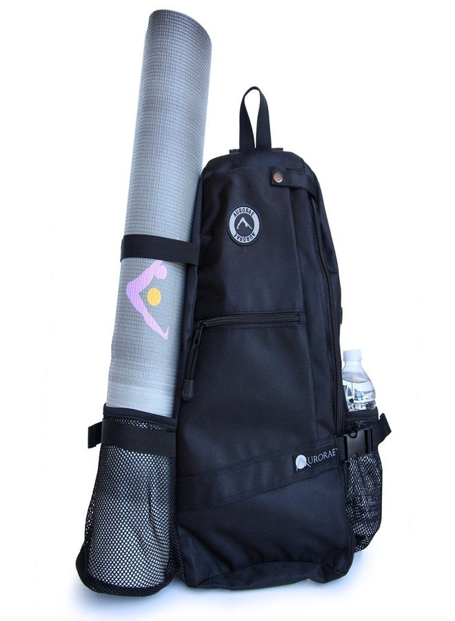 AURORAE (Ebony) - Yoga Mat Bag. Multi Purpose Cross-body Sling Back Pack. Mat sold separately. - Image 1