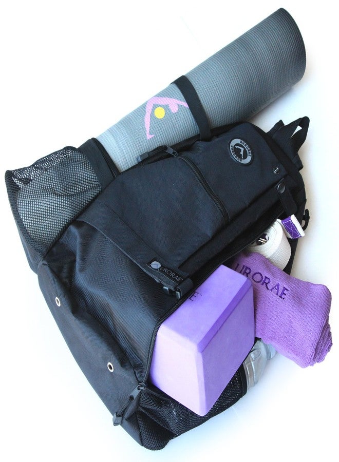 AURORAE (Ebony) - Yoga Mat Bag. Multi Purpose Cross-body Sling Back Pack. Mat sold separately. - Image 3