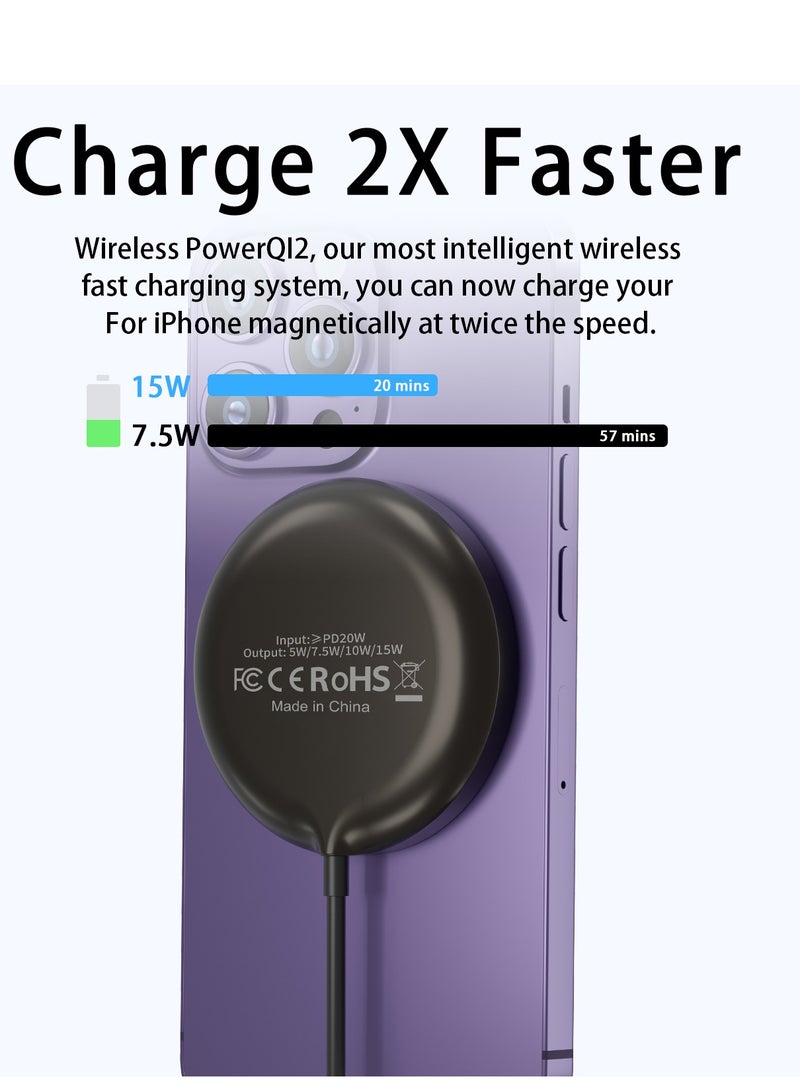 GULFLINK X540 15W Fast Charging Wireless Charger Pad Portable Mobile Phone QI2 Magnetic Wireless Charger for iPhone - Image 2