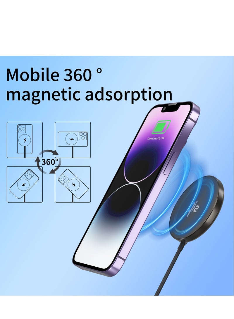 GULFLINK X540 15W Fast Charging Wireless Charger Pad Portable Mobile Phone QI2 Magnetic Wireless Charger for iPhone - Image 3