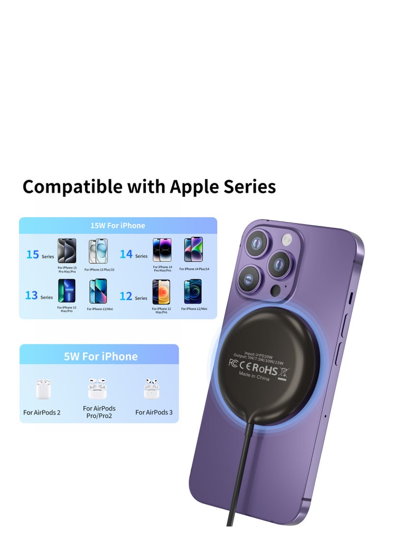 GULFLINK X540 15W Fast Charging Wireless Charger Pad Portable Mobile Phone QI2 Magnetic Wireless Charger for iPhone - Image 4