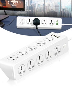 Beirui Multi-Plug Power Extension Adapter, 10 Power Outlets, 3 USB-A, 1 USB-C Universal Sockets, 2 m Power Extension Cable, With Surge Protector  - Image 1