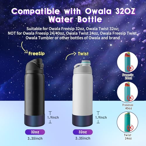BKBY Chameleon Silicone Water Bottle Boot, Compatible with Owala 24oz 32oz 40oz, Gradient Matte Luster Cup Sleeve Bottom Cover for FreeSip, Twist, or Flip Stainless Steel Water Bottles - Image 2