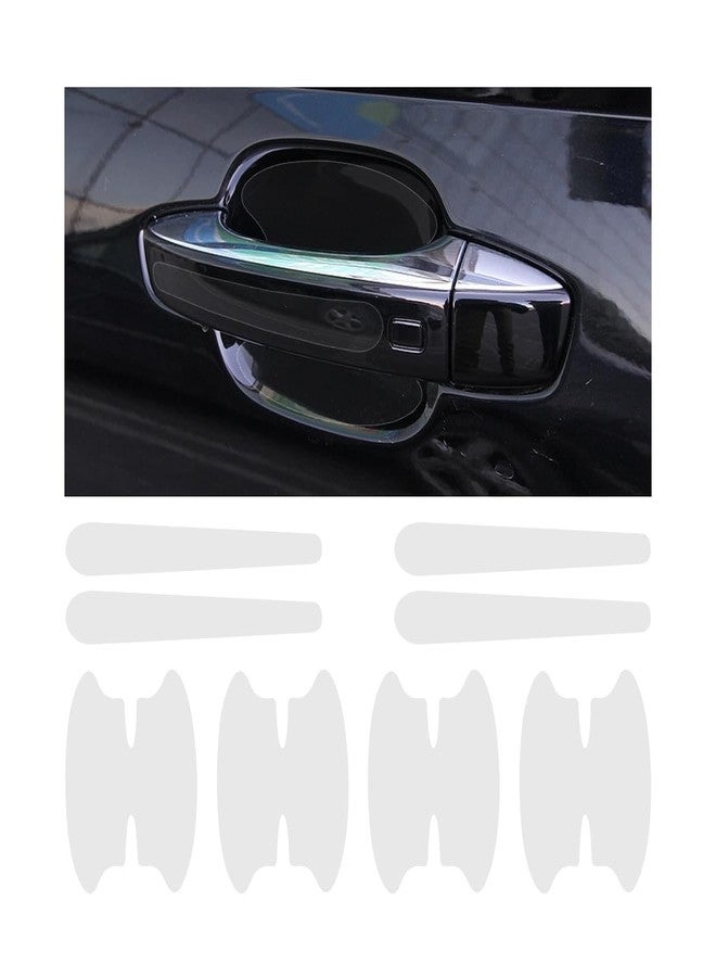 Bittwee 8 PCS Car Door Handle Sticker, Anti-Scratch Car Door Bowl Sticker Protection, Auto Door Cup Protective Sticker, Soft & Comfortable Car Interior Accessories for Most Vehicle（Transparent） - Image 1