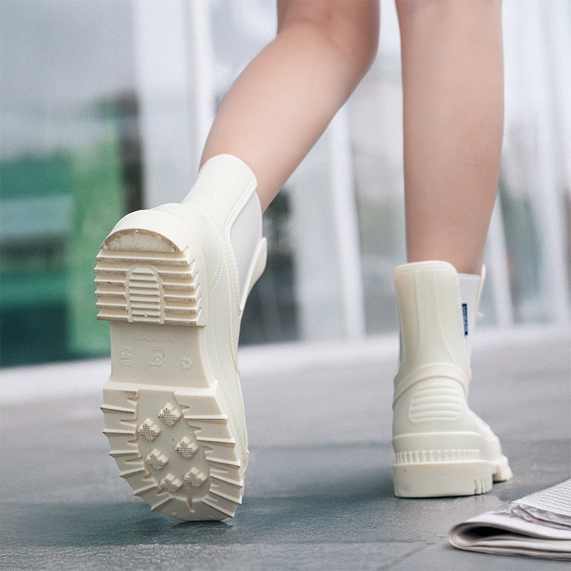 export fashion rain boots women''s mid-top waterproof shoes mid-tube rain boots women''s non-slip water boots adult rubber shoes - Image 5