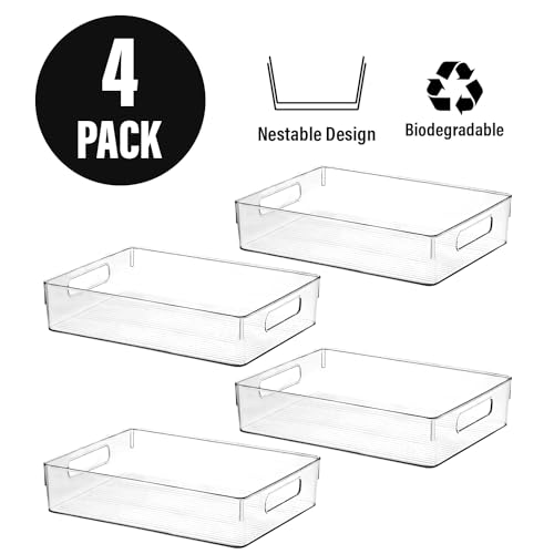 ShelfShaper Large Clear Plastic Storage Bins, Pantry Organizers and Storage Containers Fridge Organizer Bins for Organizing Home Kitchen Under Sink Bathroom Refrigerator Freezer Laundry Room - Image 4