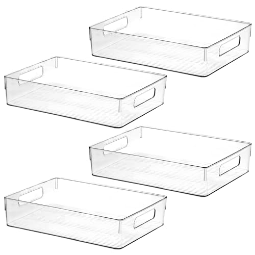 ShelfShaper Large Clear Plastic Storage Bins, Pantry Organizers and Storage Containers Fridge Organizer Bins for Organizing Home Kitchen Under Sink Bathroom Refrigerator Freezer Laundry Room - Image 1