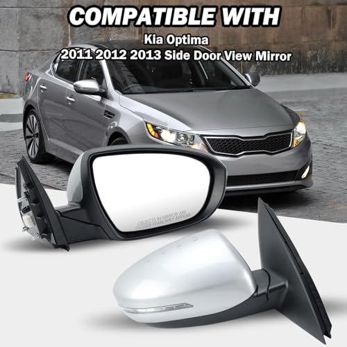 MOFOAP Passenger Side Mirror Compatible with 2011 2012 2013 Kia Optima Mirrors with Turn Signal Light,Power Glass,Manual Folding,Silvery (5 Pins) - Image 5