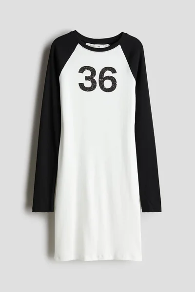 H&M Printed Raglan-Sleeved Dress