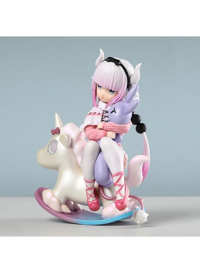 5.12 Inch Anime Girl on Unicorn Plush Statue PVC Collectible Figure Pink Hair Purple Accents Ideal Hobbyist Gift - Image 5