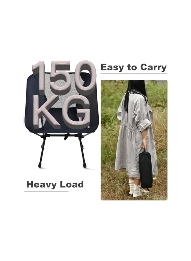 PROMASS Camping Chair, Ultralight Folding Beach Chair, Heavy Duty High Back Foldable Camping Chair With Carry Bag For Picnic Bbqs, Garden Outdoor/Indoor (02) - Image 5