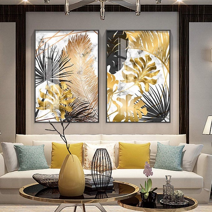 2SET BLACK AND GOLD PLANT LEAF PRINT WALL ART DCORBLACK GOLD LEAF AND FRUIT WALL DCOR ART CANVAS PRINT POSTER LEAF INSPIRATIONAL QUOTES PICTURES DECORATIVE PAINTINGS WALL MURALSNO FRAME BLACK1