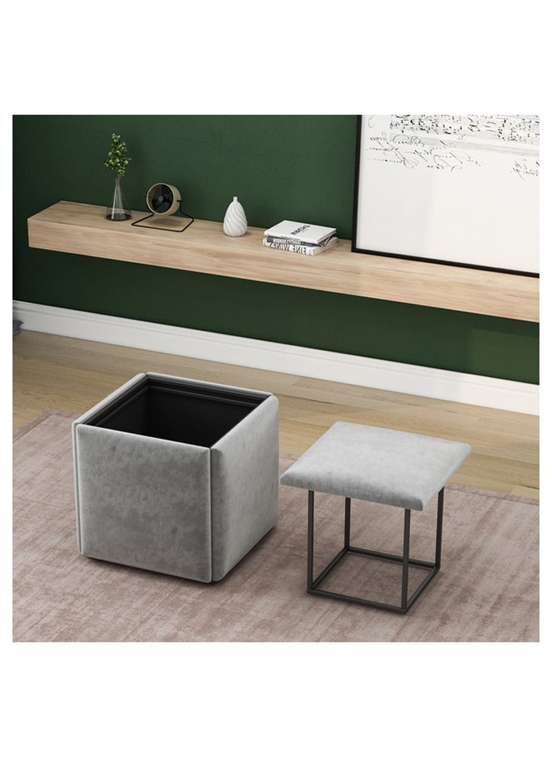 Organized Home Stool Set Backless Chairs Stackable for Living Room Dinning Kitchen  - Image 2