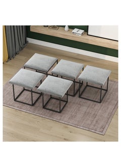 Organized Home Stool Set Backless Chairs Stackable for Living Room Dinning Kitchen  - Image 3
