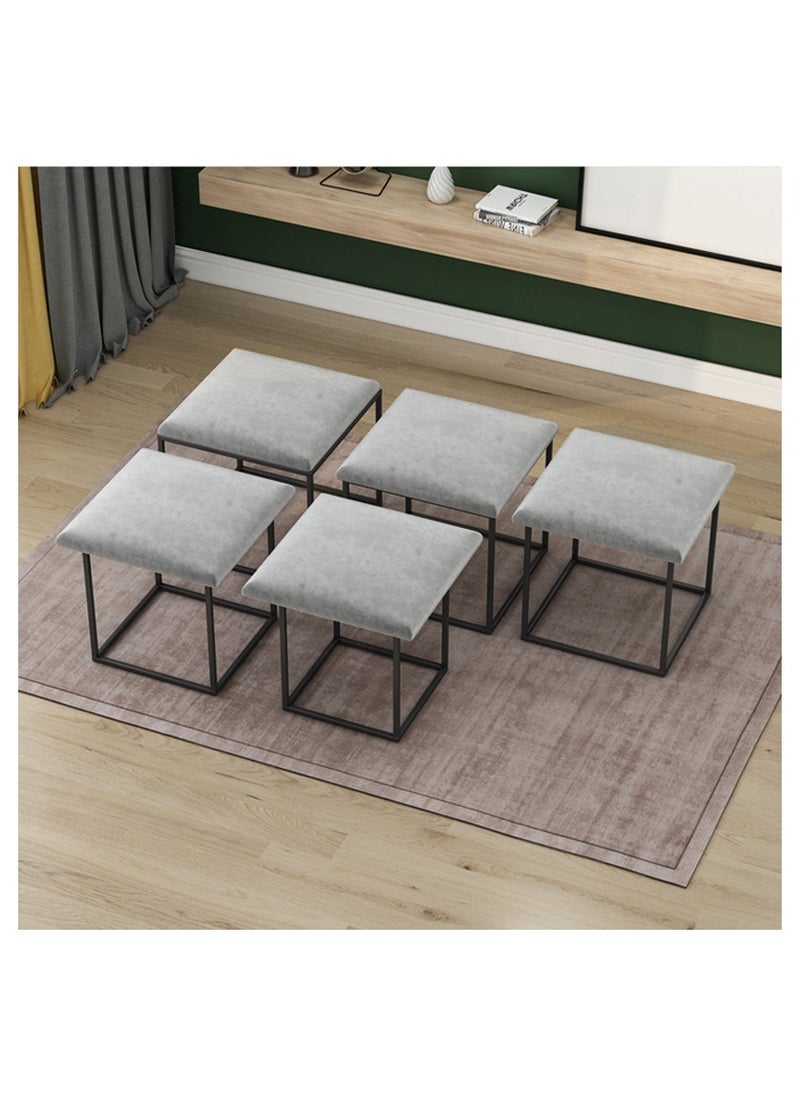 Organized Home Stool Set Backless Chairs Stackable for Living Room Dinning Kitchen  - Image 3