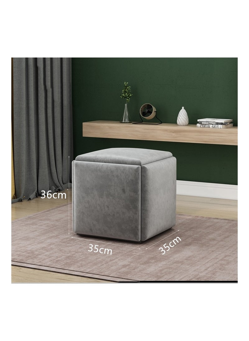 Organized Home Stool Set Backless Chairs Stackable for Living Room Dinning Kitchen  - Image 4