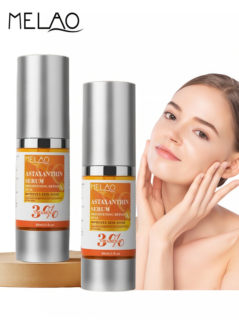 ميلاو عبوتان من سيروم أستازانتين - مع ٣٪ فيتامين سي، سيروم مضاد للأكسدة، يُفتّح لون البشرة ويُحسّن مظهرها الباهت، ٣٠ مل*٢ - Image 1