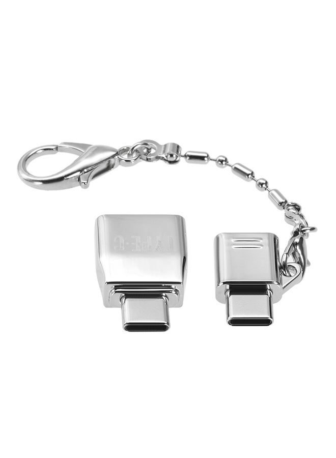 دوكولر محول مزامنة ونقل بيانات بمنفذ Type-C إلى USB فضي - Image 3