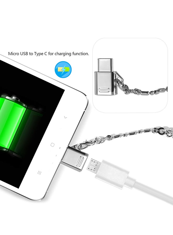 دوكولر محول مزامنة ونقل بيانات بمنفذ Type-C إلى USB فضي - Image 4