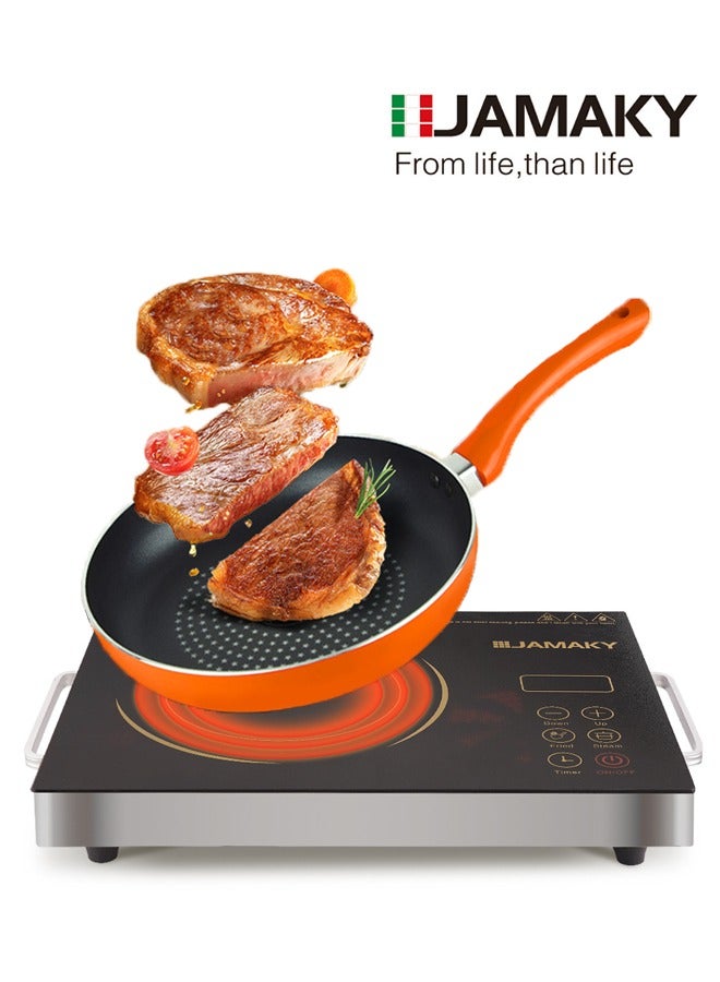 JAMAKY Portable Infrared Cooker,2800W Countertop Infrared Hot Plate with Touch Control,6 Temperature Levels Setting & Timer,Multiple Preset Functions,Overheat Protection,Compatible with All Cookware,JMK7004 - Image 1