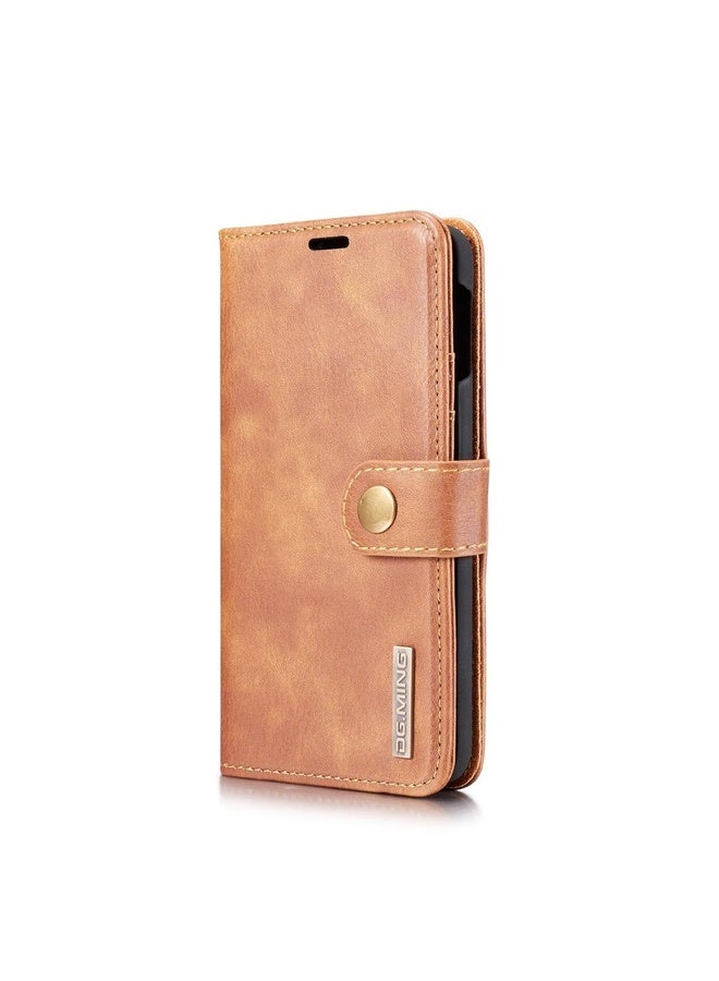 HuHa Case Cover DG.MING Crazy Horse Texture Flip Detachable Magnetic Leather Case for Samsung Galaxy S10 E, with Holder & Card Slots & Wallet(Brown) - Image 2
