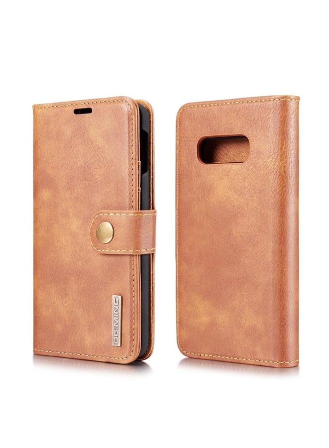 HuHa Case Cover DG.MING Crazy Horse Texture Flip Detachable Magnetic Leather Case for Samsung Galaxy S10 E, with Holder & Card Slots & Wallet(Brown) - Image 1