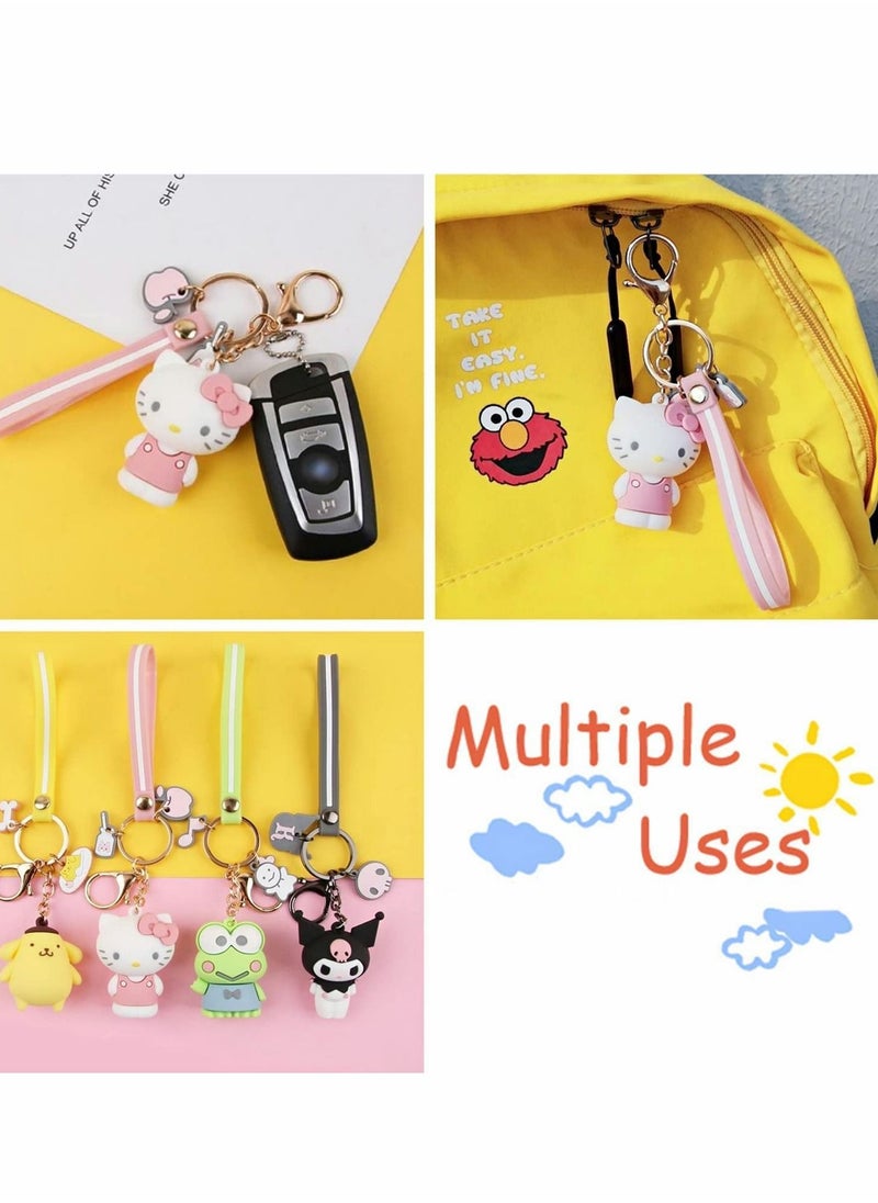 Excefore Anime Keychain 7Pcs Cute Kawaii Accessories Adorable Keyring Key Purse Handbag Car Charms  - Image 4