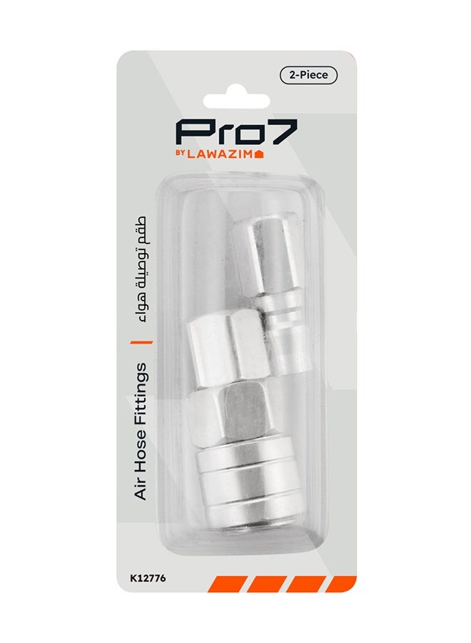 LAWAZIM Pro7 Air Hose Fitting Set - 2 Piece 1/4inch 20SF x 20PF Female Threaded Quick Connect Coupler and Female Threaded Plug, Air Compressor and Pneumatic Tool Accessories - Image 3