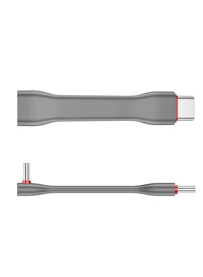 Jiayi Typec Double Elbow Data Line Ctoc Mobile Phone Charging Treasure Short Line 20G Flat Wire Hard Disk Box External Wiring-Color:CC-F75 Gray  - Image 1