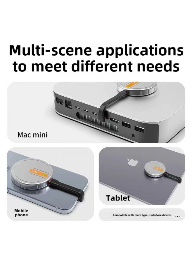 Jiayi Typec Double Elbow Data Line Ctoc Mobile Phone Charging Treasure Short Line 20G Flat Wire Hard Disk Box External Wiring-Color:CC-F75 Gray  - Image 3