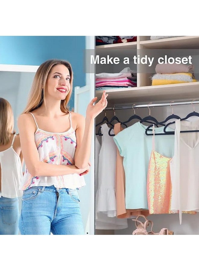 Revwd Blue Velvet Hangers 20 Pack - Non-Slip Clothes Hanger with 360° Rotatable Hook - Heavy Duty Coat & Pants Hanger - Space-Saving Velvet Hanger for Wardrobe Organization - Image 5