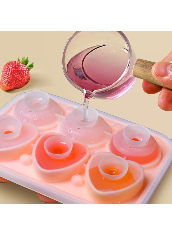 IDVVSSX Silicone Ice Molds Fun Shapes Set, Heart Rose Ice Cube Mold, Small Round Ice Cube Tray, Makes 22 Sphere & 3 Heart 3 Rose Shape Ice Balls for Chilling Whiskey Cocktails, 2 Ice Trays with Bin Scoop Tong - Image 4