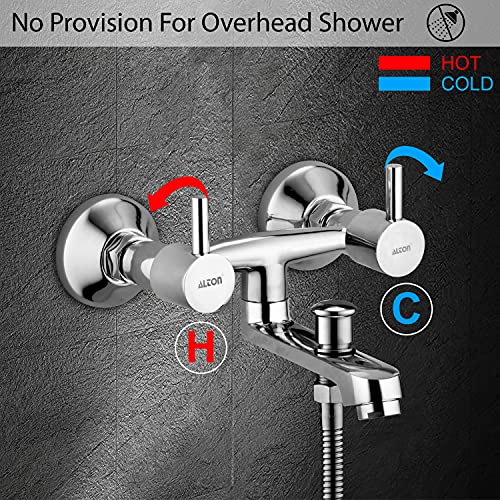 ALTON GRCL3940 Brass, Wall Mixer With Button Attachment Spout for Hand Shower, Chrome Finish - Image 2