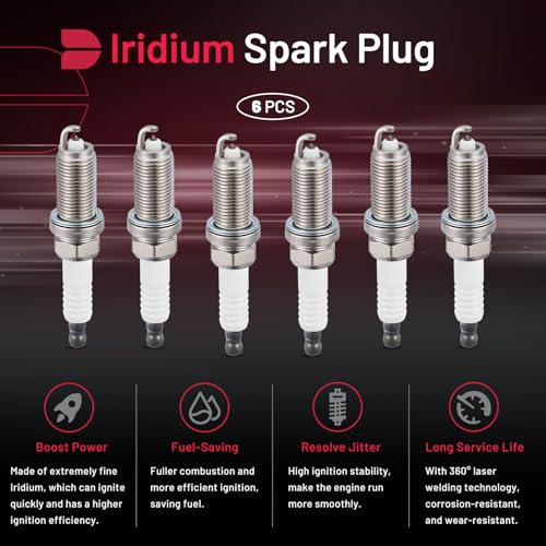BDFHYK 6858 Iridium Spark Plugs Compatible with Lexus 2006-2017 GS300 GS350 GS350 GS450h IS F IS250 IS300 IS350 RC300 RC350 2.5L 3.0L 3.5L V6 Set of 6 - Image 5