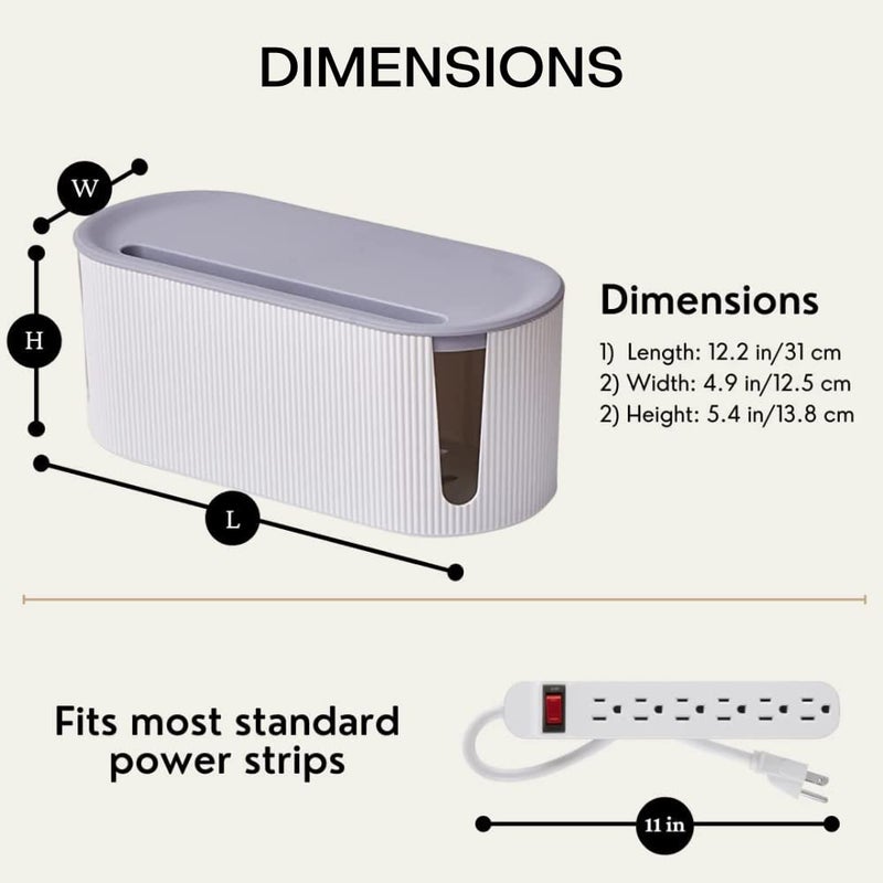 HouseWarming Cable Management Box for DeskTable Cords Hider Surge Protector TVGadget Wires Organizer Tray for Desktop Table WireCord Management for HomeOfficeDeskDesktop - Image 4