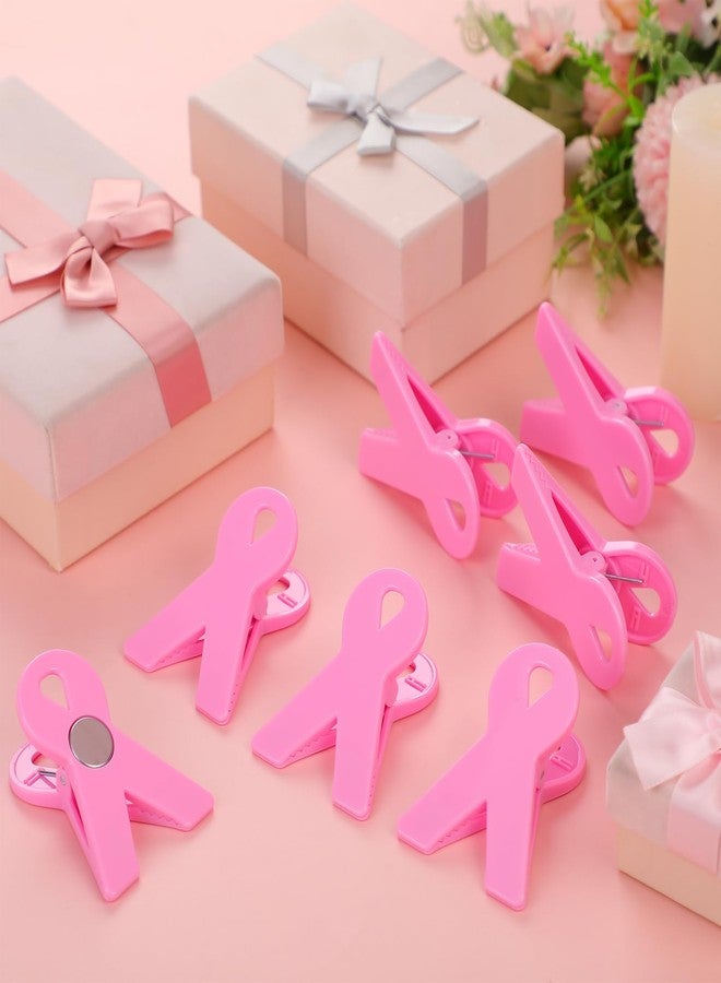 Flutesan 12 Pcs Pink Ribbon Magnet Clips Breast Cancer Awareness Accessories Decorations 2.76 x 2.56 x 1.06 Inches for Breast Love Day Themed Activities for Fridge Car Truck SUV Any Magnetic Surface - Image 3