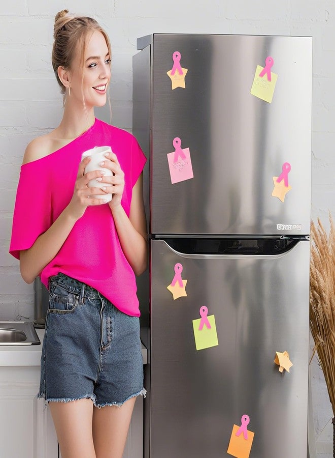 Flutesan 12 Pcs Pink Ribbon Magnet Clips Breast Cancer Awareness Accessories Decorations 2.76 x 2.56 x 1.06 Inches for Breast Love Day Themed Activities for Fridge Car Truck SUV Any Magnetic Surface - Image 4