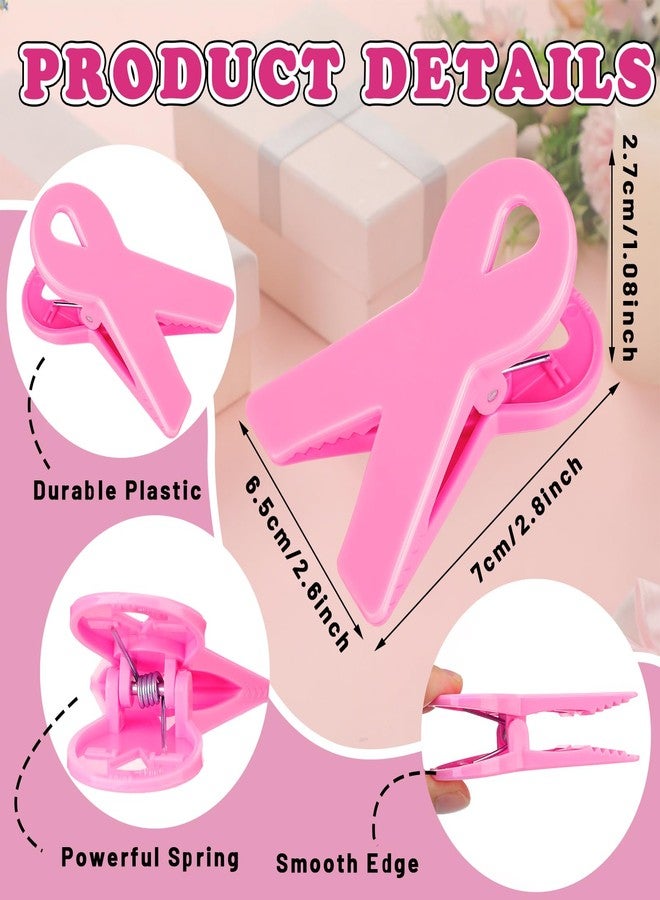 Flutesan 12 Pcs Pink Ribbon Magnet Clips Breast Cancer Awareness Accessories Decorations 2.76 x 2.56 x 1.06 Inches for Breast Love Day Themed Activities for Fridge Car Truck SUV Any Magnetic Surface - Image 2