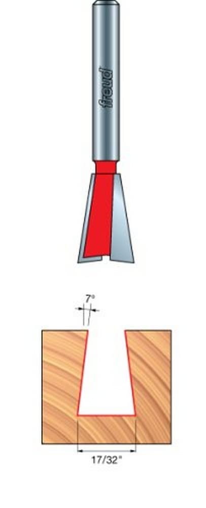 Freud 22-115: 17/32" (Dia.) Dovetail Bit with 1/2" Shank - Image 2