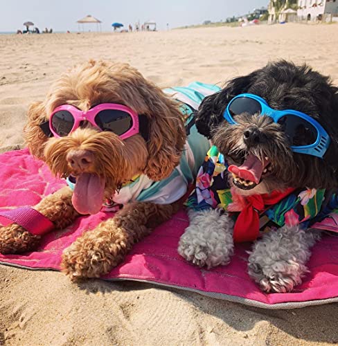 NAMSAN Dog Sunglasses Medium Breed UV Protection Dog Goggles for Small to Medium Dogs Windproof Anti-Fog Snowproof Puppy Glasses, Easy Wear/Adjustable (Pink) - Image 5