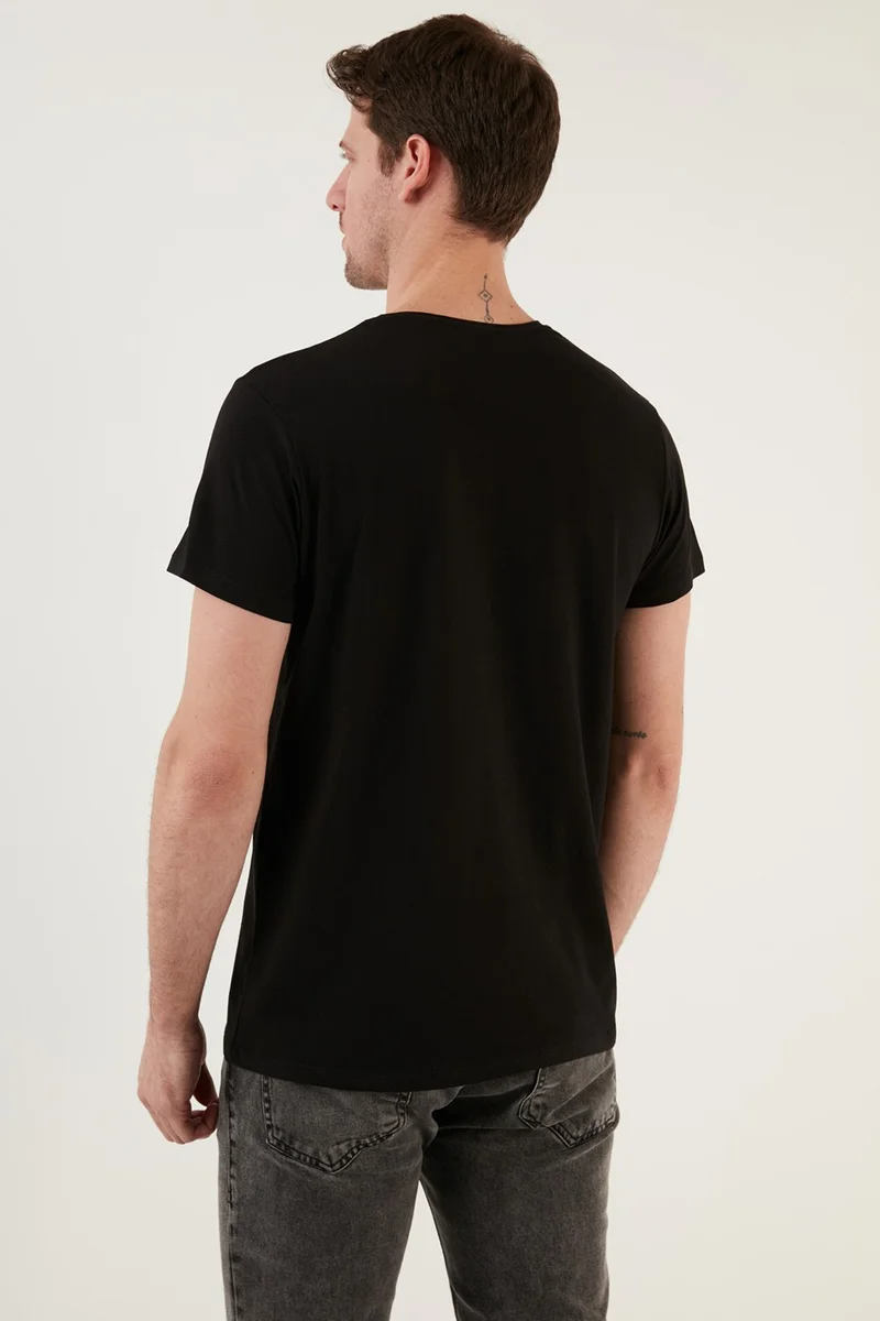 بوراتي Text Printed Crew Neck Cotton Slim Fit T Shirt Men's T Shirt 541WIND